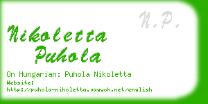 nikoletta puhola business card